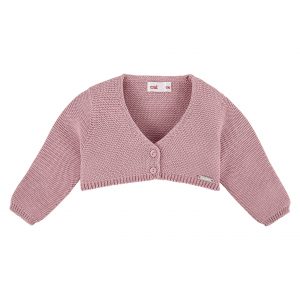 בייבי בולרו כותנה סריגה מלאה קצר ורוד ללא תפר